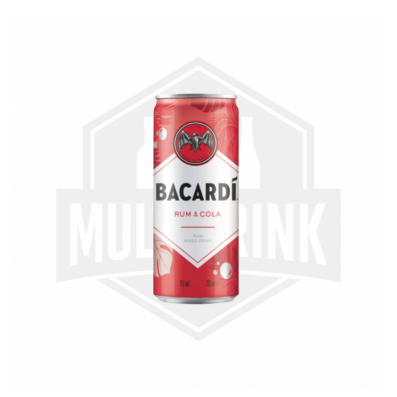 Bacardí premix cola can is een heerlijke kant-en-klare cocktail bestaande uit rum en cola, die zorgt voor een zachte, milde smaak.